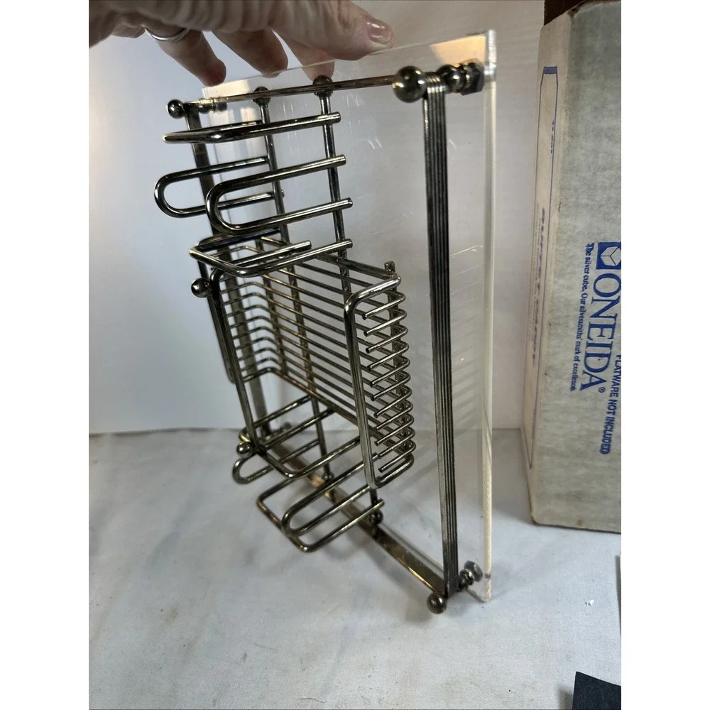 Oneida 70s Silverware Buffet CADDY Silverplated Acrylic Base for Events/Catering